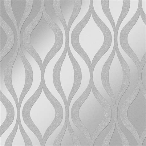 Kensington Textured Geometric Speedyhang Wallpaper Silver
