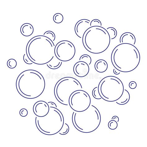 Vector Water Or Soap Bubbles In Outline Style Stock Vector