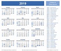 2019 Calendar Templates and Images
