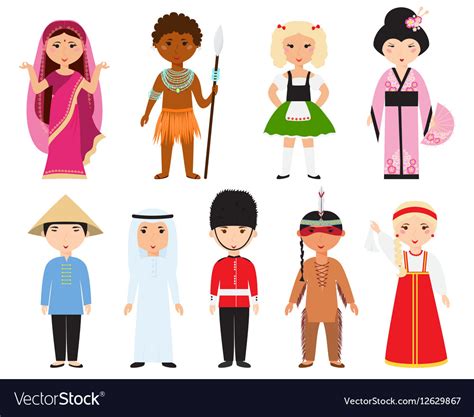 Different Nations People Royalty Free Vector Image