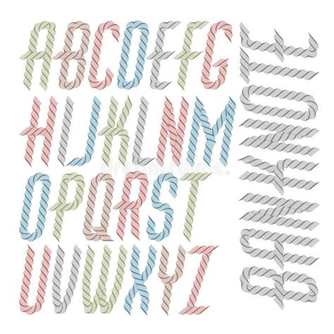 Set Of Vector Italic Lower Case Funky English Alphabet Letters I Stock
