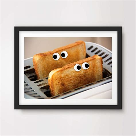 Cute Quirky Funny Toast Toaster Kitchen Art Print Food Drink Bright