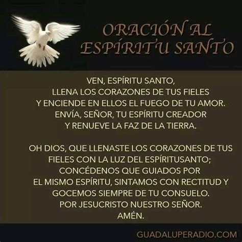 Pin De Araceli En Espiritu Santo En 2020 Oración Al Espíritu Santo