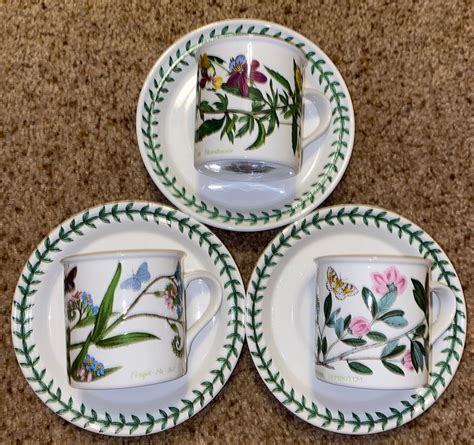 Portmeirion Botanic Garden Demitasseespresso Cups And Saucers Etsy