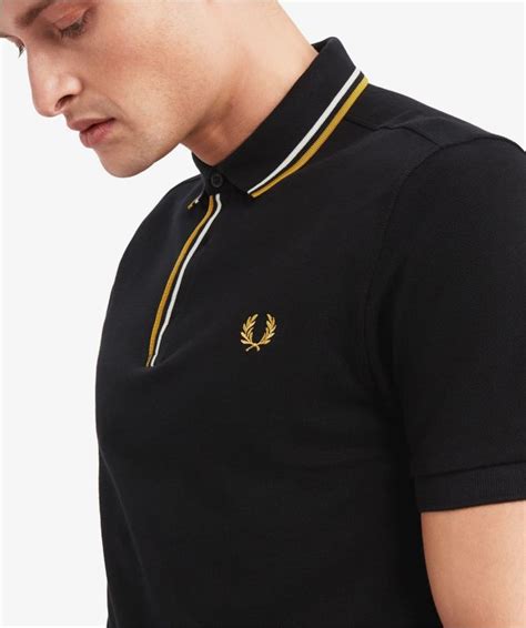 Fred Perry Black Tipped Placket Polo Shirt M8559 102 Jules B