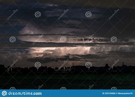 Storm Cloud Is Lit Up By Lightning Stock Photo Image Of Discharge