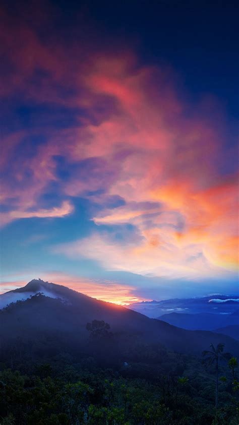 Mountain Sunrise Nature Sky Iphone Wallpaper Iphone
