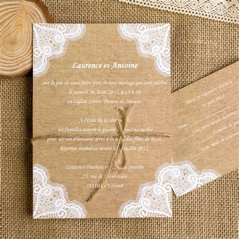 Faire Part Mariage Kraft Pas Cher - mariage french