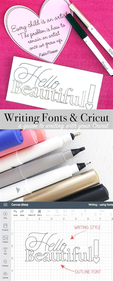 How To Use The Pen To Write Fonts With Cricut Explore 100 Directions
