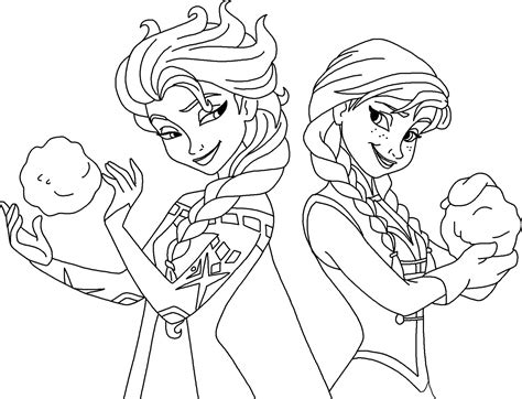 Frozen Elsa And Anna Coloring Pages - Disney Princess Coloring Pages