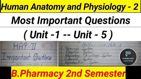 Hap 2 Unit 1 Unit 5 Important Questions Hap Important Question B Pharmacy 2nd