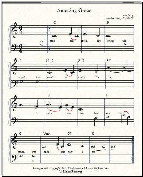 Free Printable Music Sheets Amazing Grace Solos And Duet For Piano