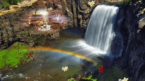 Waterfalls Rainbow  Waterfalls Rainbow Nature Discover And Share S