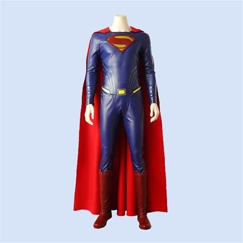 Justice League Superman Superhero Costume Cosplay Jumpsuit Red Cape