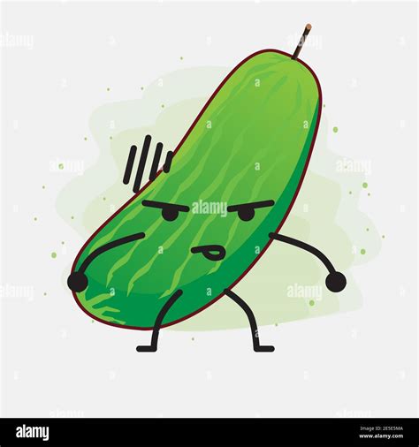 Una Ilustración Del Vector De Caracteres De Fruta De Cucumber Del Yute Imagen Vector De Stock