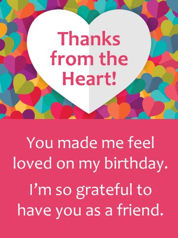 Maybe you would like to learn more about one of these? Colorful Hearts Thank You Card for Birthday Wishes ...