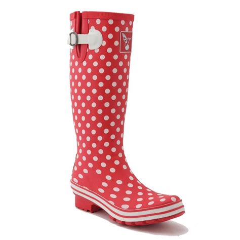 Evercreatures Ladies Wellingtons Polka Dot Boots Rain Boots Wellies
