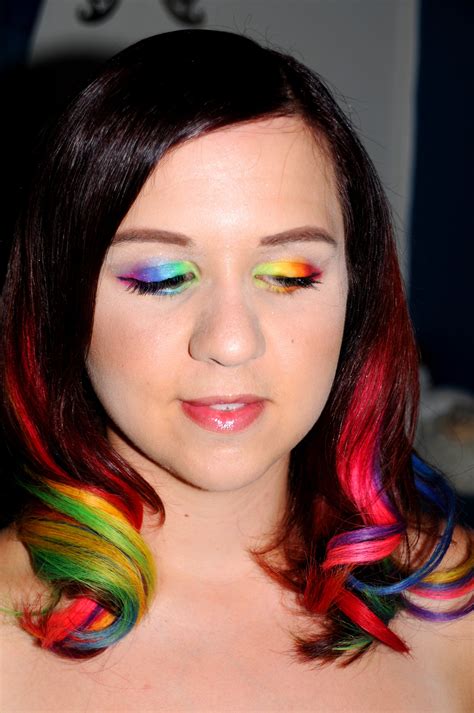 Rainbow Hair And Eyes This Is Definitely Different Short Hair Color Hair Color Crazy Punky Hair