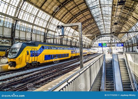 Train In Central Station In Amsterdam Netherlands Stock Image Image