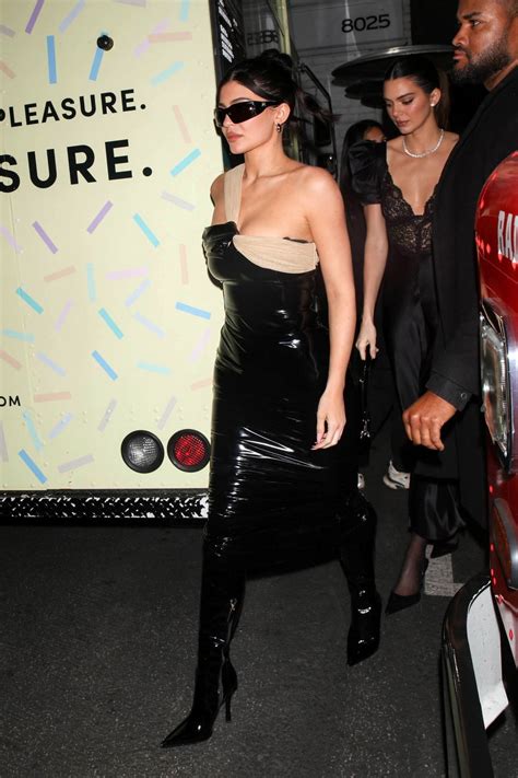 Kylie Jenner Looks Great In A Black Latex Dress As She Attends Mason