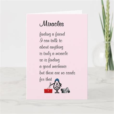 Miracles A Funny Thinking Of You Poem Card