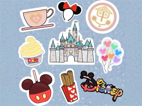 Disneyland 9pc Sticker Pack Die Cut Stickers Disney Etsy