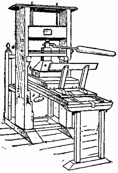 Printing Clipart Early Exhibit Press Drawing Hand