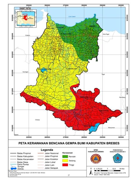 Peta Rawan Bencana Gempa Bumi BPBD Kabupaten Brebes