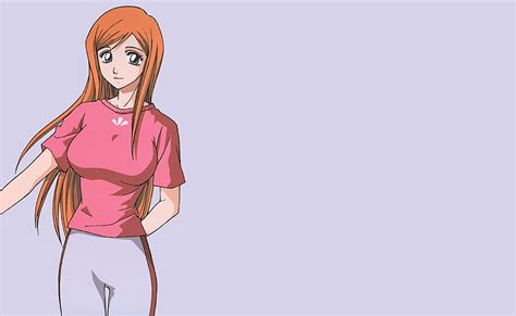 online crop hd wallpaper cute girl with orange hair anime bleach inoue artistic one person