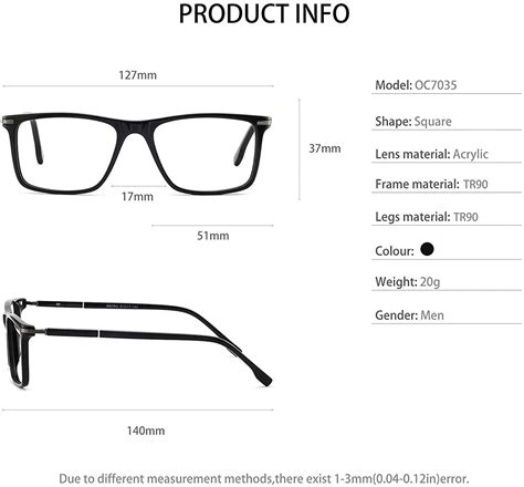 Mens Eyewear Frames Large Rectangular Eyeglasses Fashion Clear Glasse Occichiari