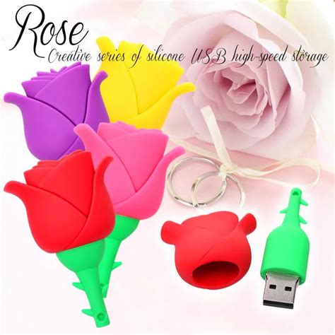 Rose Usb Flash Drive 64gb Creative T Pendrive 64gb Real Capacity Usb Stick Pen Drive 32gb Usb