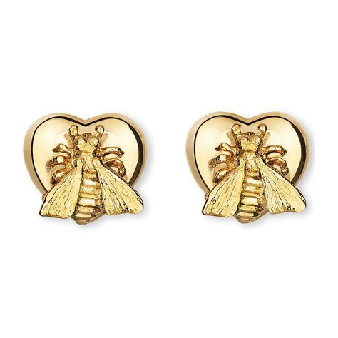 Beaverbrooks Gucci 18ct Gold Bee Heart Earrings Beaverbrooks