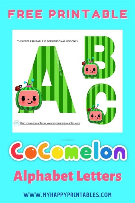 Cocomelon Free Printable Alphabet Letters In 2022 Free Printable