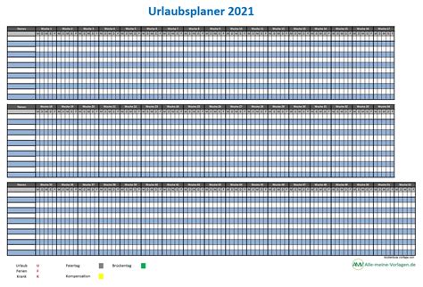 Gratis terminplan kalender vorlage im excel xlsx format. Urlaubsplaner 2021 / Ferienplaner 2021 | Alle-meine-Vorlagen.de