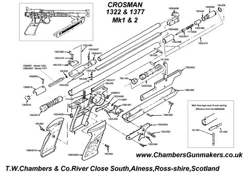 Crosman 1322 And 1377 Pump Pneumatic Pistol Diagram Firearms