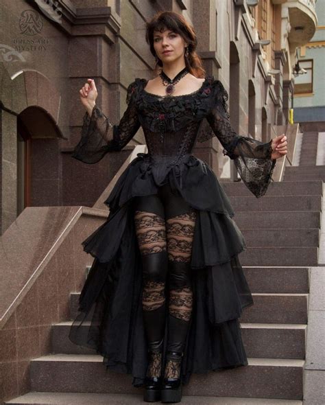 Black Gothic Wedding Dress Ruffle Skirt Tight Lacing Corset Vampire Ball Gown Masquerade
