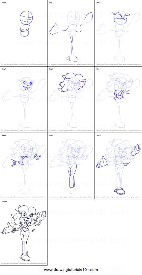 How To Draw Breezie The Hedgehog From Sonic The Hedgehog Printable Step