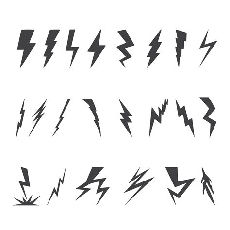 Lightning Icons With Various Shapes 1234672 Vector Art At Vecteezy