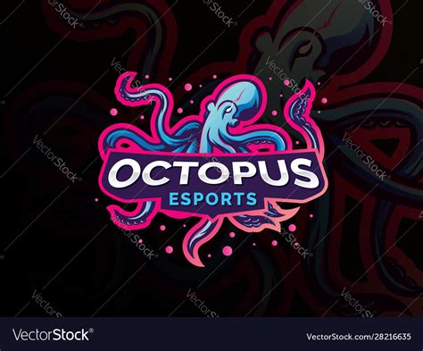 Octopus Sport Mascot Logo Design Royalty Free Vector Image