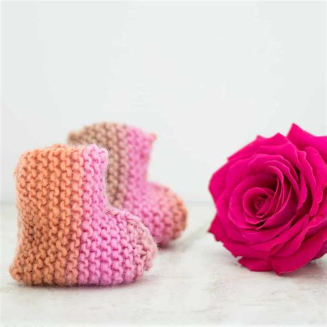 Flat Knit Baby Booties Super Easy Gina Michele