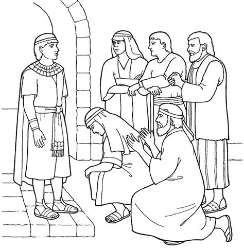 Genesis 37:3 (niv) now israel loved joseph more than any of his other sons, because he had been born to him in his old. Joseph forgives his brothers - Primary coloring page from ...