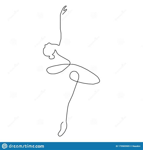 Continuous Line Art Drawing Ballet Dancer Ballerina Stock Vector