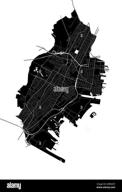 Jersey City New Jersey United States High Resolution Vector Map With