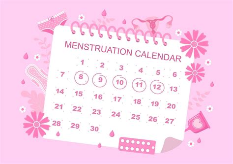 Calendario Del Período De Menstruación Mujeres Para Verificar La Fecha