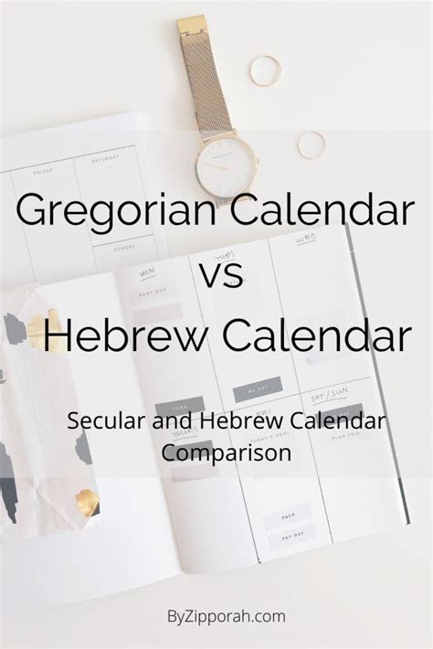 The Gregorian Calendar Vs The Hebrew Calendar Byzipporah