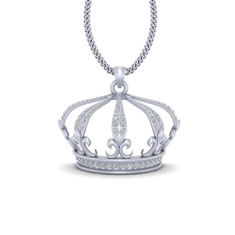 Diamond King Crown Pendant 925 Sterling Silver King Crown Locket