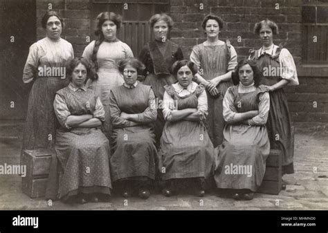 Group Of Female Factory Workers C1910 Stock Photo Alamy