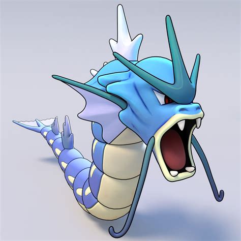 Gyarados Pokemon 3d Model 20 3ds Fbx Unknown Obj Max Free3d