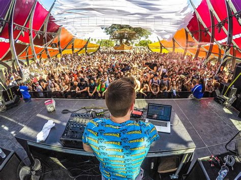 Music Dj On Stage In Front Of Audience Festival Image Free Stock Photo
