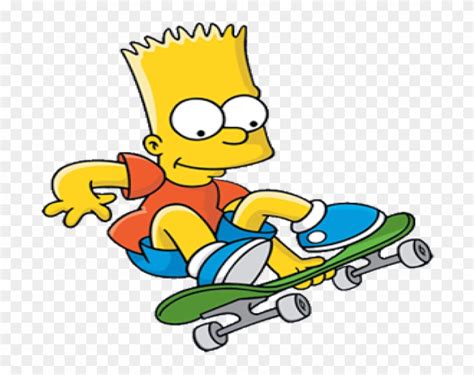 Simpsons Bart Skateboarding Yellowsurfer